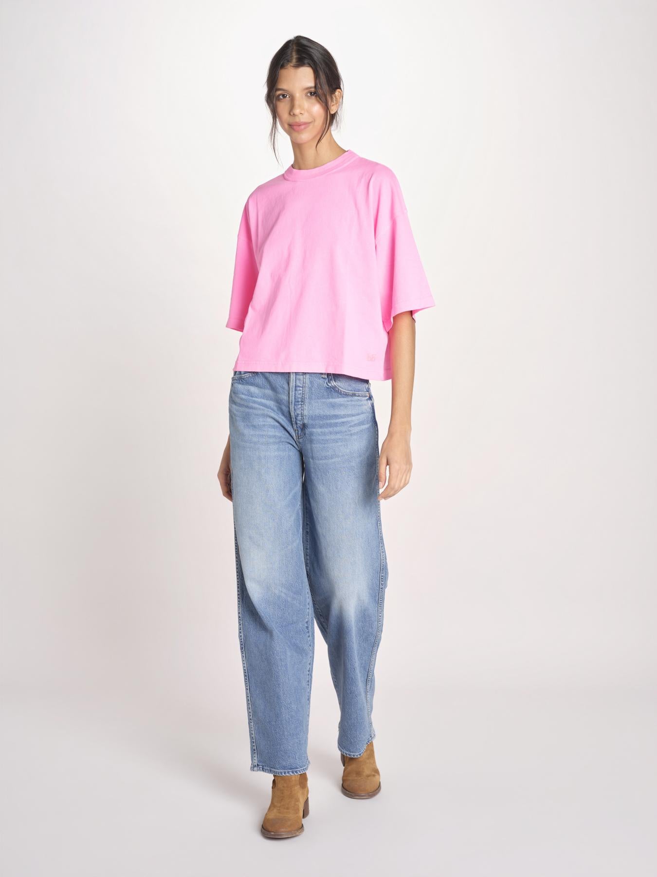 t-shirt over VOSS61 T1473_PS26 372 FLUO PINK bellerose 