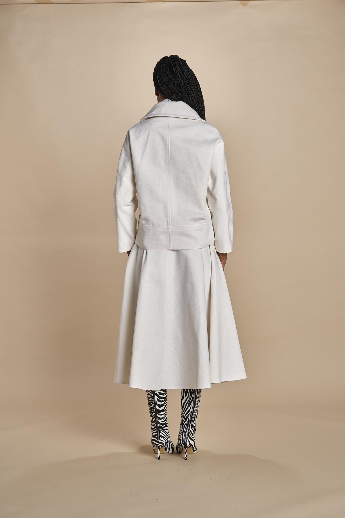 peacot corto di seta SHORT PEA JACKET  A16V02-C NS97 AVORY martin grant 