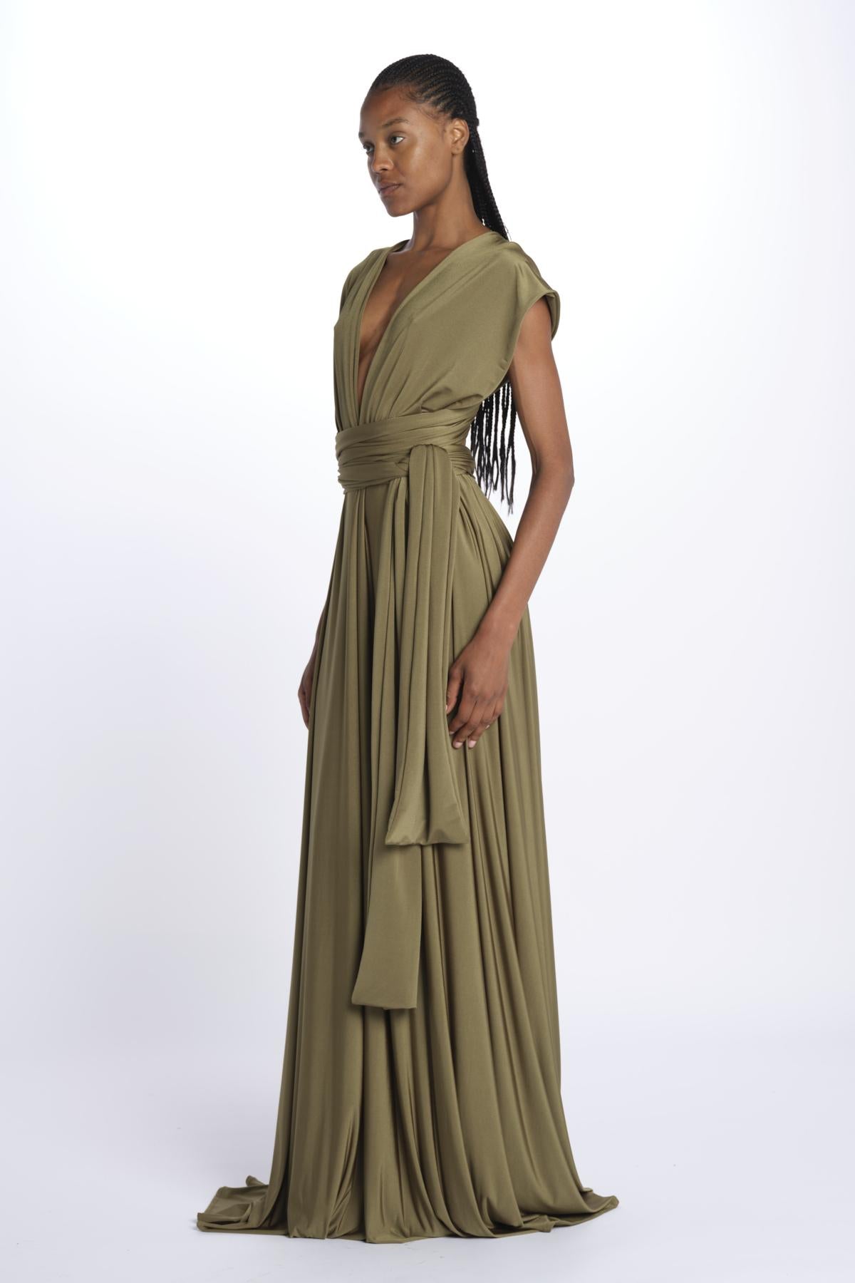 ALLUIM DRESS abito lungo ALLIUM OLIVE nash 
