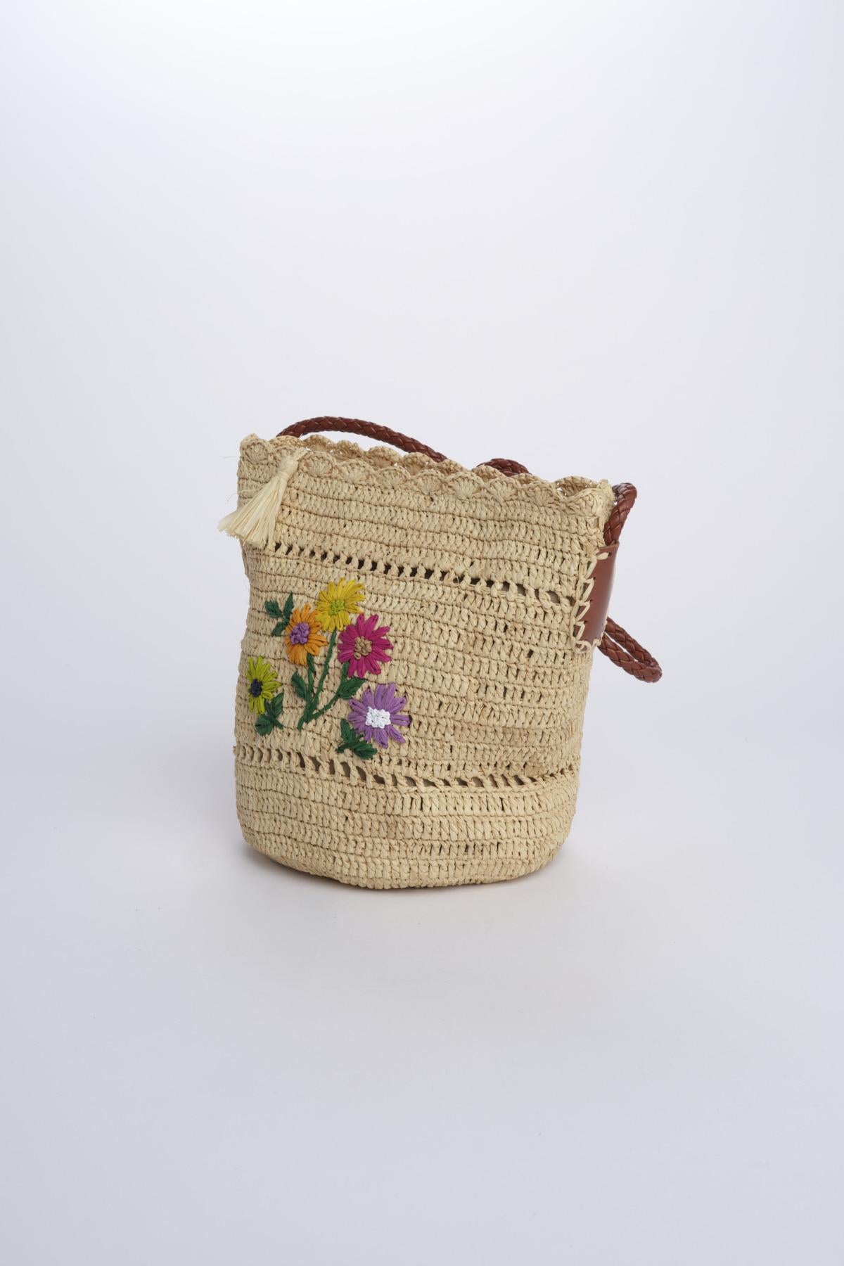 MAVO mini bag con fiori ricamati 01BG534 ECRU bagatelle france 