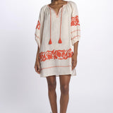 APPLIQU PAISLEY tunica fiori applicati by milaura. BE24877 PALE PINK ORANGE benaras soleil 