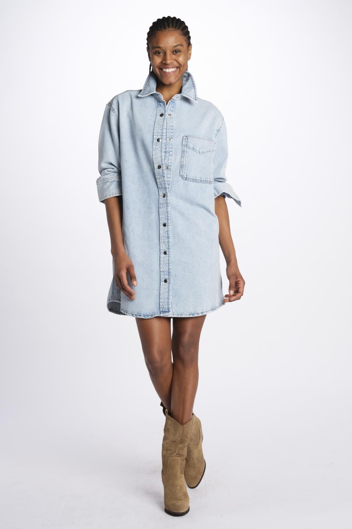 Mini abito THE SHIRT DRESS denim WP25DDR002 ETTIE frame 
