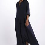 Abito lungo scollo V NEW CHRISTY DRESS BLUECOTTON jejia 