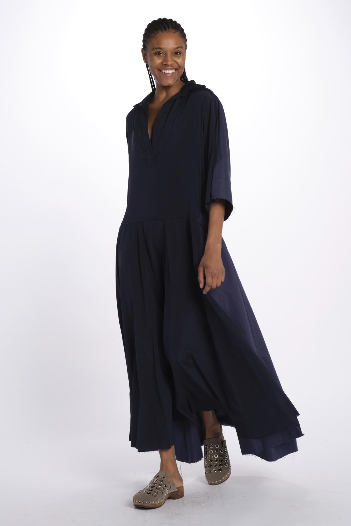 Abito lungo scollo V NEW CHRISTY DRESS BLUECOTTON jejia 