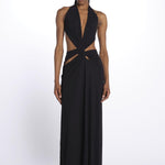 KALISA abito maxi con twist frontale KALISA DEEP BLACK amazuìn 