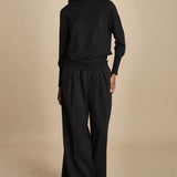 pantalone con pinces in lana NINA PLEAT CA1398 BLACK berwich 