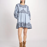 miniabito con ricamo fiorellini 114 BLUE sea ny 