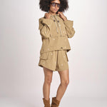 parka con fiorellini ricamati CROPPED TRAILHEAD OWJ01B575 KAKI the GREAT 