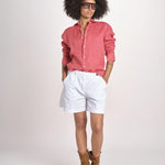 Camicia maschile in lino M012 951 ROSSO milaura 