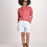 Camicia maschile in lino M012 951 ROSSO milaura 