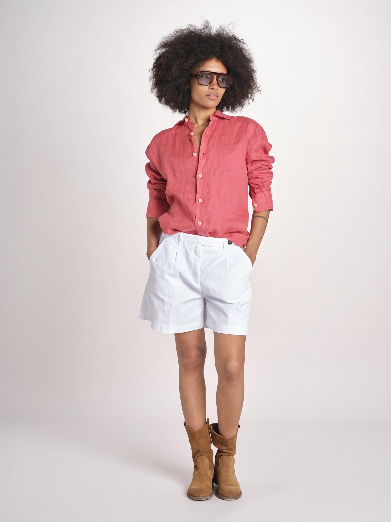Camicia maschile in lino M012 951 ROSSO milaura 
