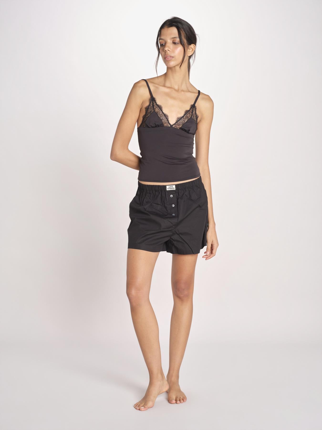 top in satin e pizzo BRIA L25103246 BLACK 900 love stories 