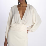 Camicia NOELLE scollata manica sbuffo T148 018 BONE just bee queen 