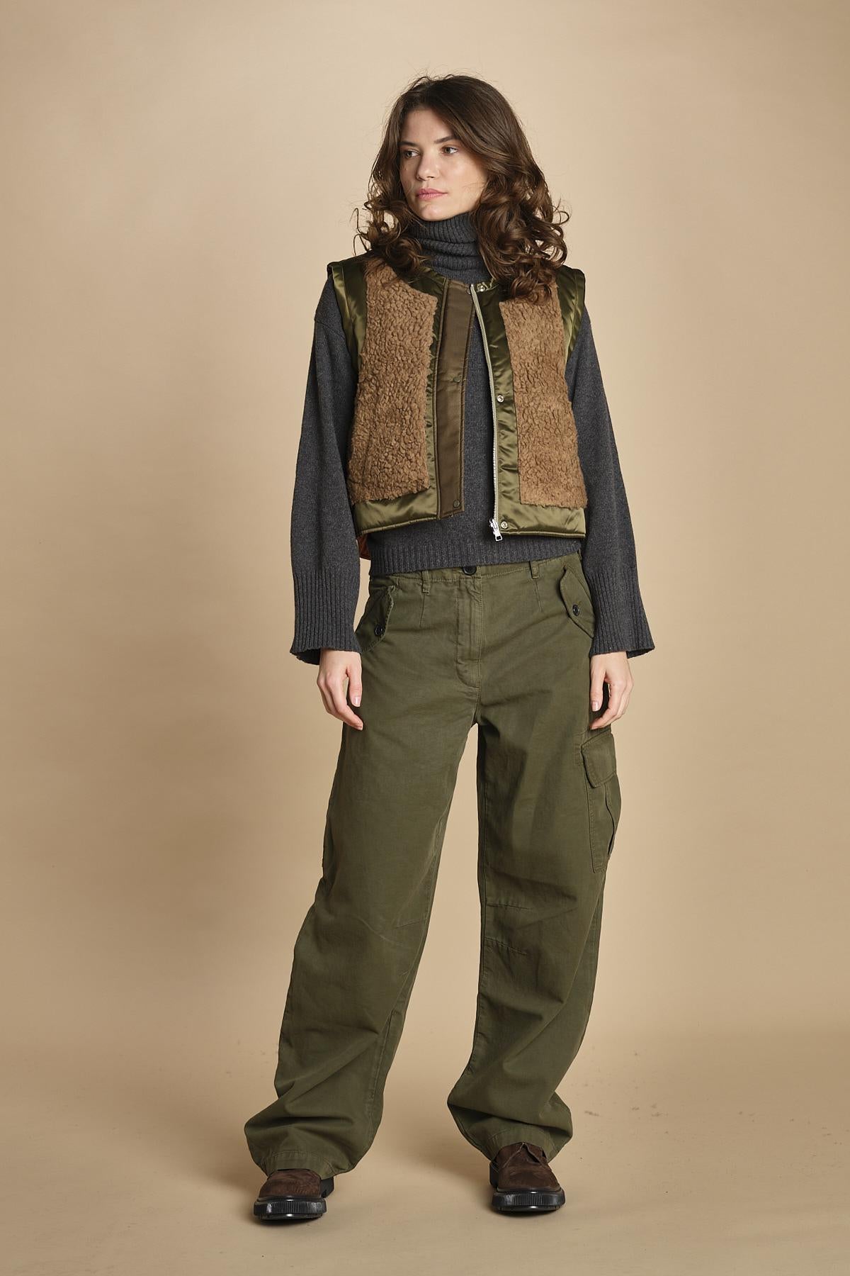 gilet reversibile in nylon e ecopelliccia JENSA CBA COMBO bellerose 