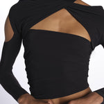 JOSIE top incrociato con spalla nuda JOSIE DEEP BLACK amazuìn 