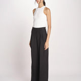 pantalone con due pinces in lino VELIERO 2615131092600 003 NERO weekend maxmara 