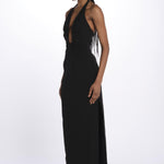 Abito ALUSIA lungo scollato double OND24DR066 BLACK misha 