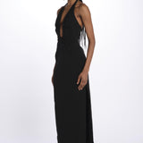 Abito ALUSIA lungo scollato double OND24DR066 BLACK misha 
