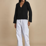 maglia con scollo a v e manica a campana by milaura. D2500894 872 NERO milaura 