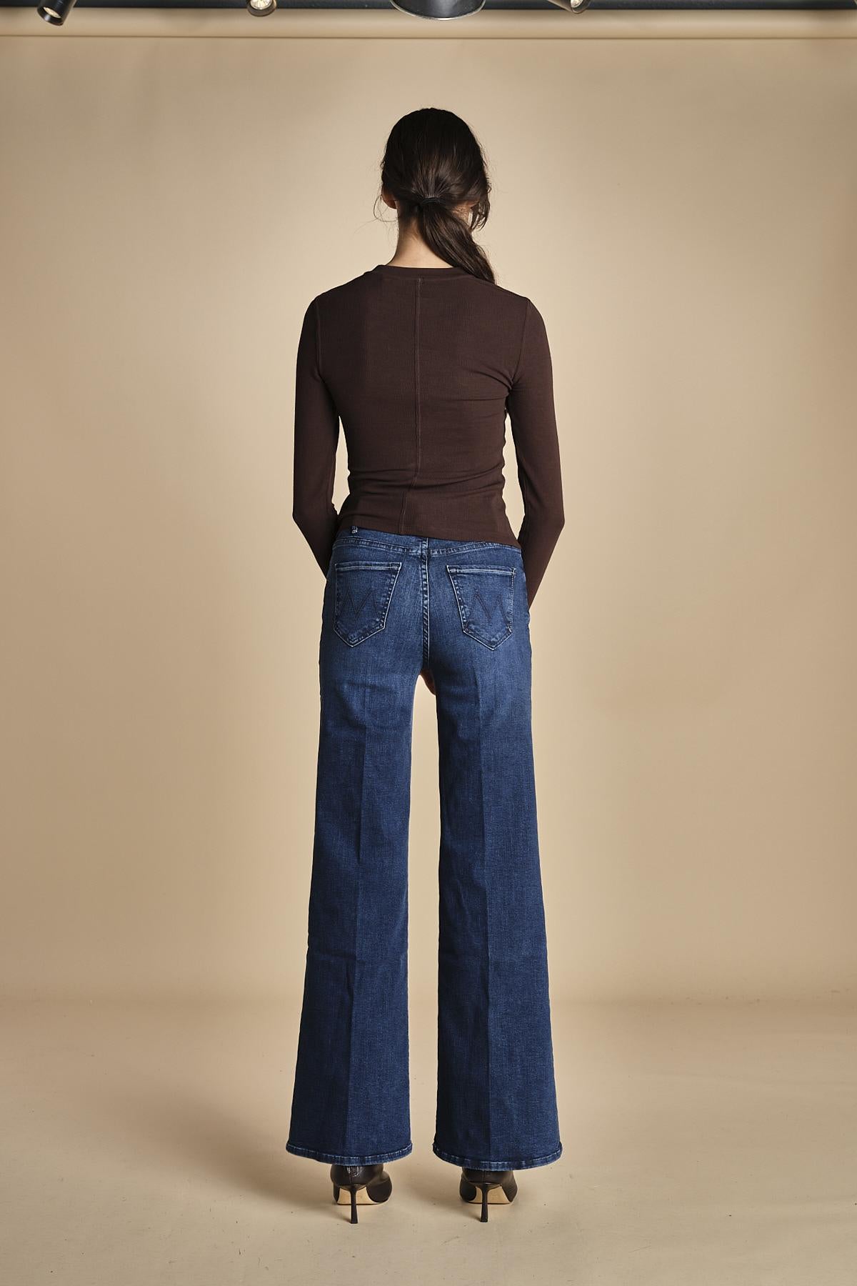 THE HUSTLER ROLLER SNEAK denim zampa 10507 104_B mother 