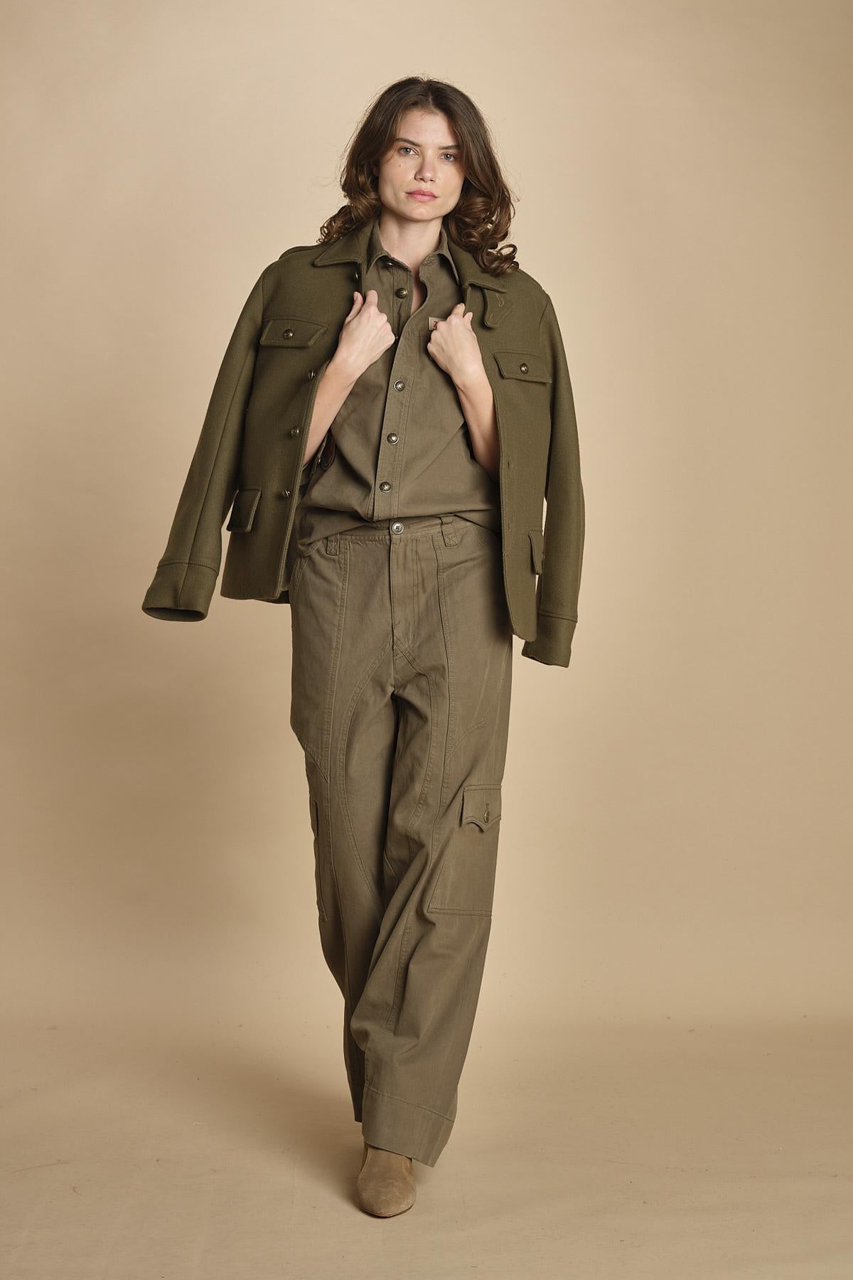 camicia militare. WWSH02247 LEAVES 308 zadig & voltaire 