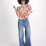 camicia manica sbuffo 344000 FLOWERFUL BEIGE 26040 farm rio 