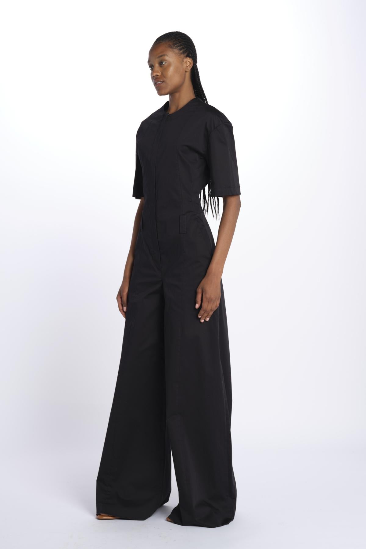 Tuta m/c BIANCA con zip BIANCA 3109 BLACK the latest 