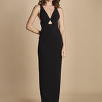 maxidress con spalline sottili incrociate MILLY BLACK solace 
