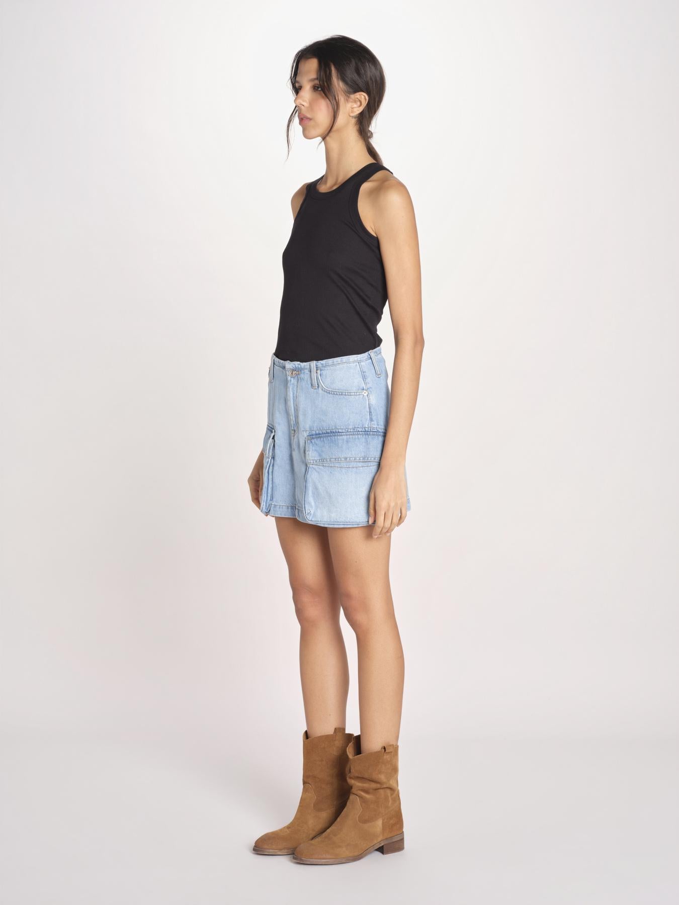 minigonna in denim PALLAS D0599_PS26 DUB DUSTY BLEACH bellerose 