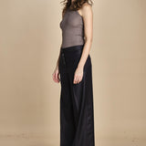 pantalone a vita bassa con elastico in lana e seta. ASTRID STR02 NAVY nine in the morning 