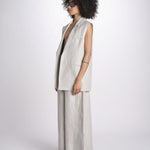 gilet in lino U2929 NATURAL dusan 