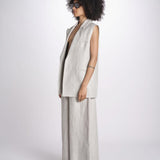 gilet in lino U2929 NATURAL dusan 