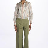 Pantalone MELODY D cropped canvas tinto capo MELODYD408501 19 quelledue 