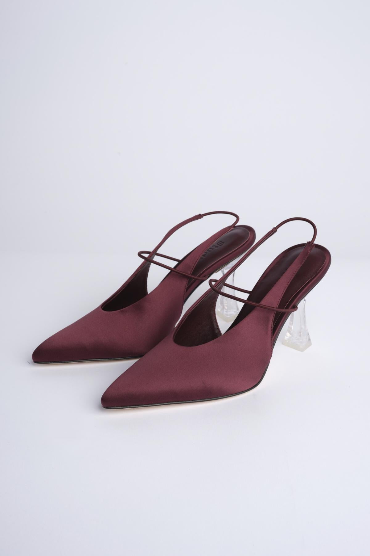 MIGNON 90 decollete in raso con tacco in contrasto F7827SE1 POR studio AMELIA 