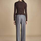 pantalone con elastico in punto milano PENSIL GREY true avenue 