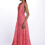 Mini abito SUZIE scollo incrociato ricamo fiori S25109 MERIDACORAL sundress 