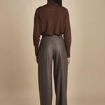 pantalone in flanella con pinces MAFALDA T 357194 73 quelledue 