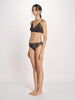 reggiseno triangolo in satin con pizzo