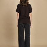 t-shirt con scritta e strass. JWTS02845 DARK CHOCOLATE 213 zadig & voltaire 