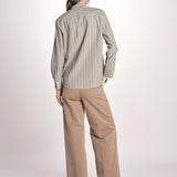 Camicia a righe con rouches P29D0GEMMA seaweed massimo alba 