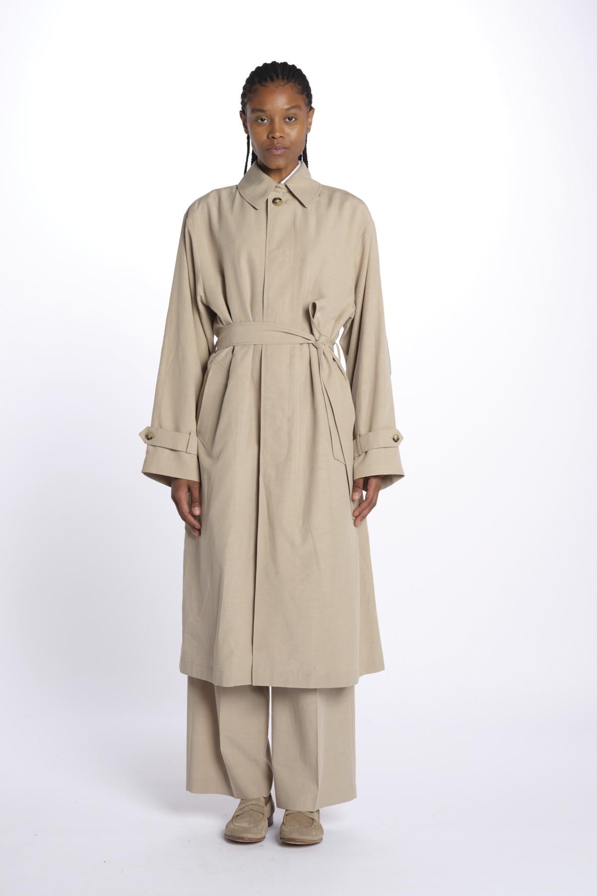 Trench cotone linen coat 252-1003 6202 vis a vis 