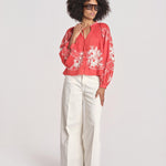 camicia con ricamo fiori SERAFINA 099 POPPY sea ny 