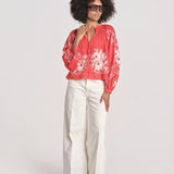camicia con ricamo fiori SERAFINA 099 POPPY sea ny 