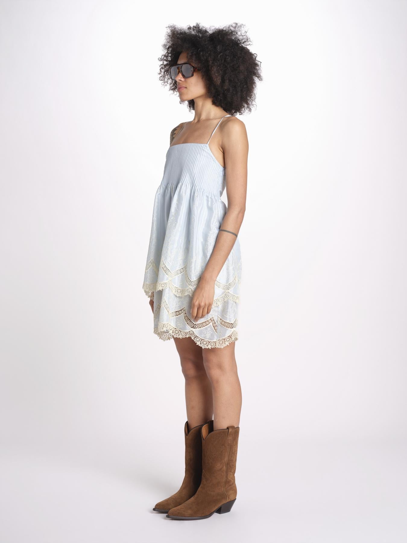 miniabito babydoll ARTEMIS LVSS2026125 BLUE lug von siga 