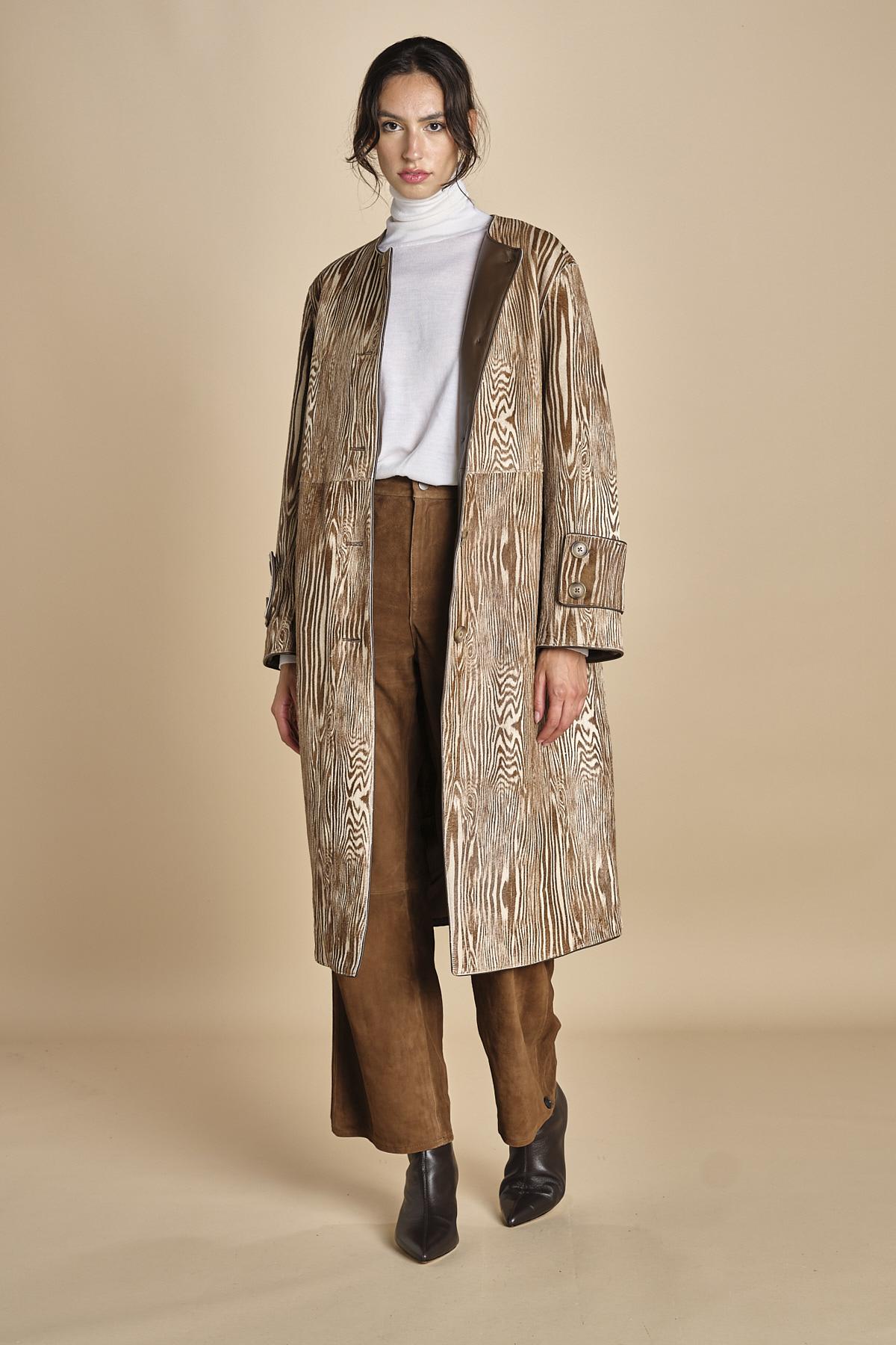 cappotto in cavallino zebrato ZELLEA MOIRE malina 