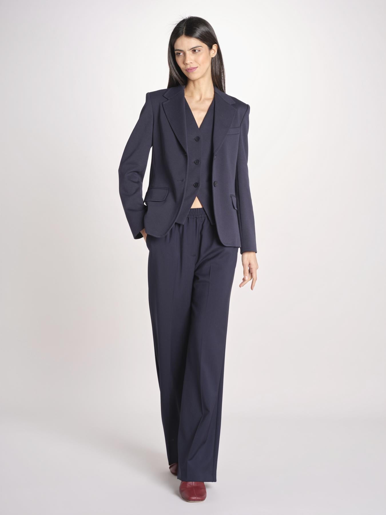 Blazer monopetto dalla linea leggermente sfiancata in jersey double di cotone GINNASTA 2615911011600 002 BLU weekend maxmara 