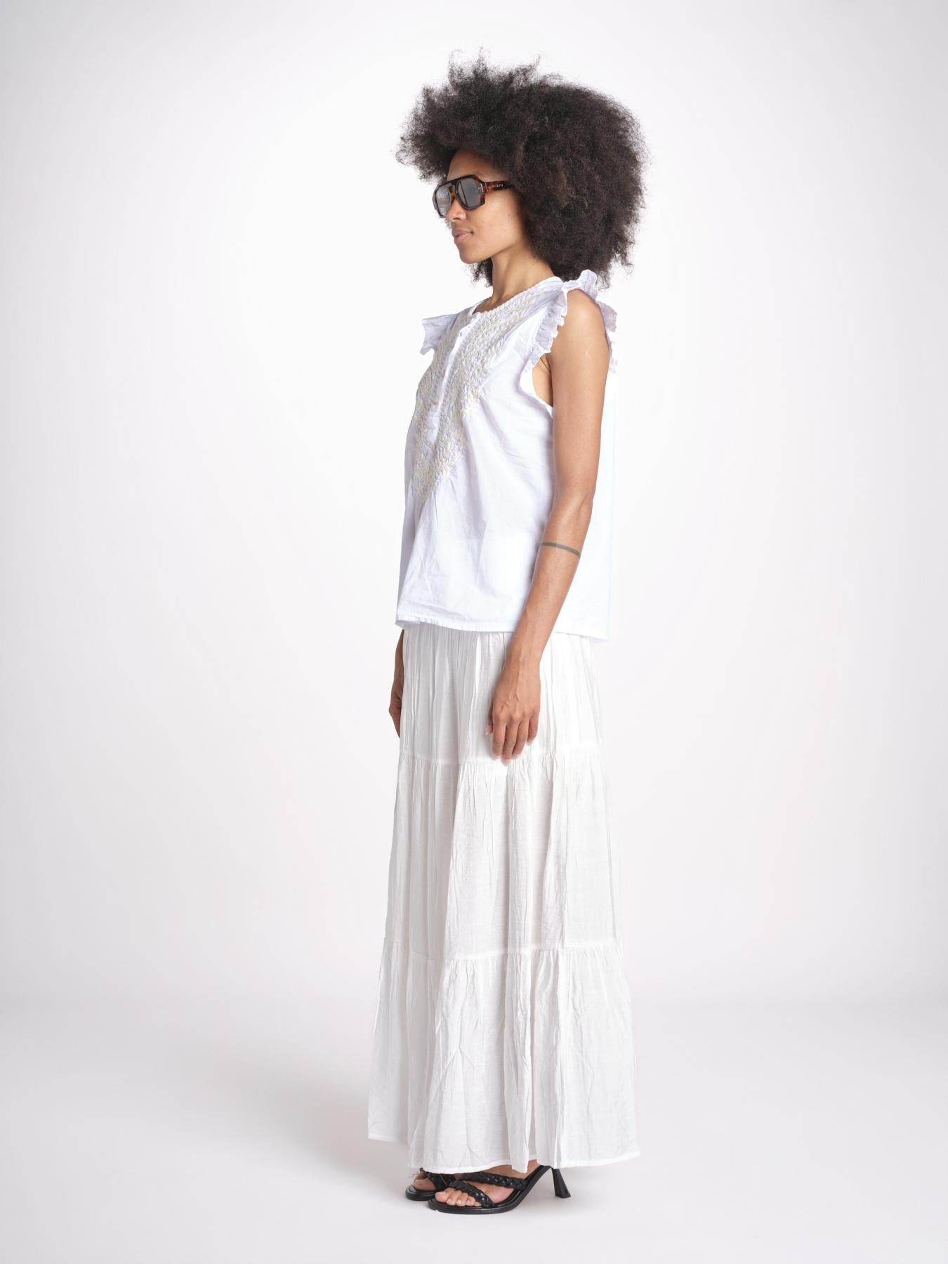 camicia con ricamo HEITABLATU BLANC laraethnics 