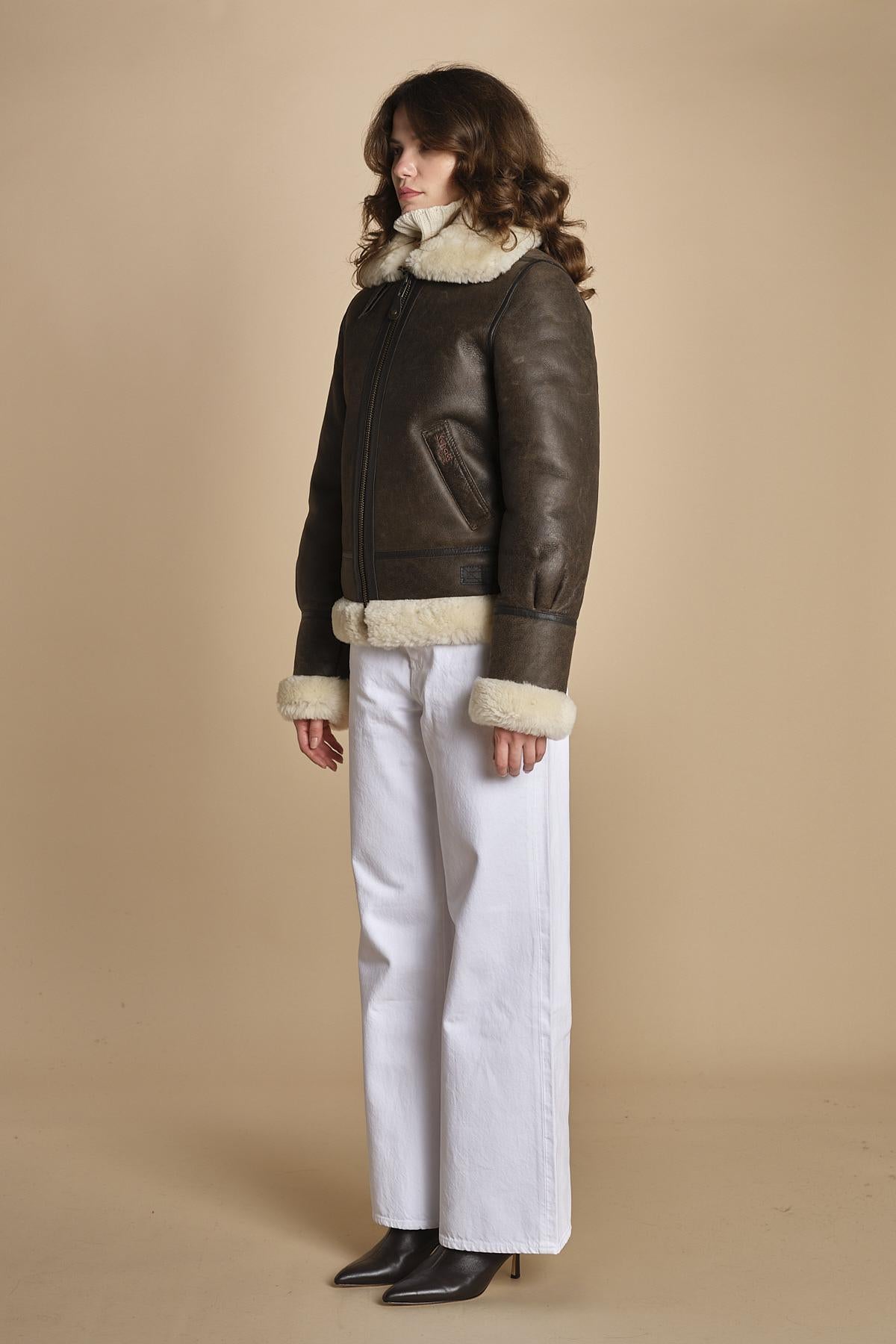 giaccone in montone LC1259 BROWN schott 
