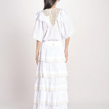 gonna lunga con balze DOLLY SKIRT DOLLY1SKI WHITE antik batik 