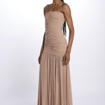 ADELE abito in tulle plisse SS24 9129 LATTE retrofete 